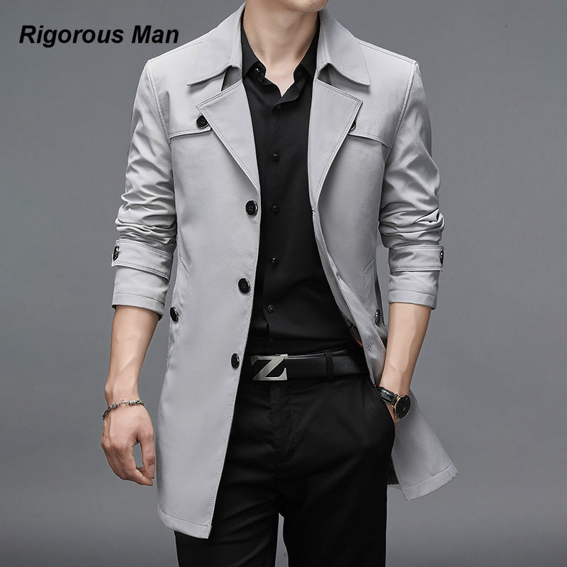 Slim Fit Men's Trench Coat - Korean Brand, Windbreaker
