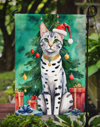 Egyptian Mau Cat By the Christmas Tree Garden Flag