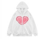 Unisex Heart Foam Print Hoodie for Men | Streetwear