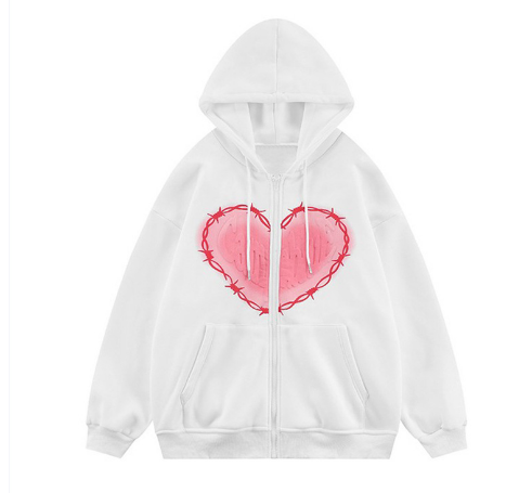 Unisex Heart Foam Print Hoodie for Men | Streetwear