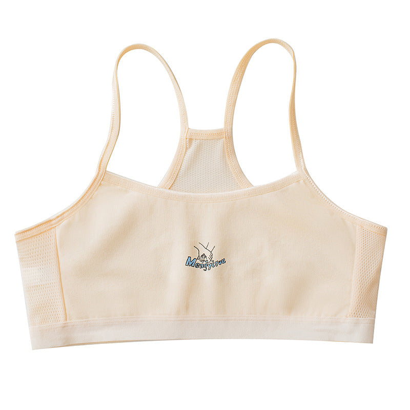 Girls' Wireless Spaghetti Strap Training Bra