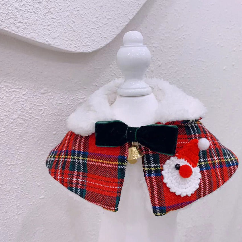 Pet Christmas Scarf and Cape Apparel