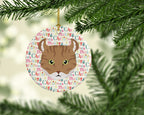 Highlander Lynx Cat Christmas Ceramic Ornament