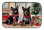 Lancashire Heeler Cozy Christmas Dish Drying Mat