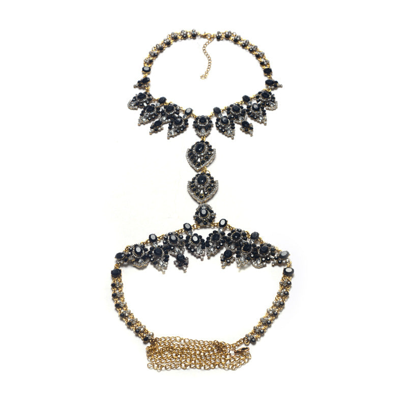 Exaggerated Bikini Long Necklace with Body Chain