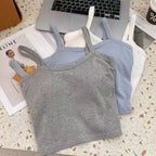 Women's Cotton Bodysuit with Built-in Padding Top