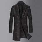 Men's Mid-Length Slim Fit Wool Coat
