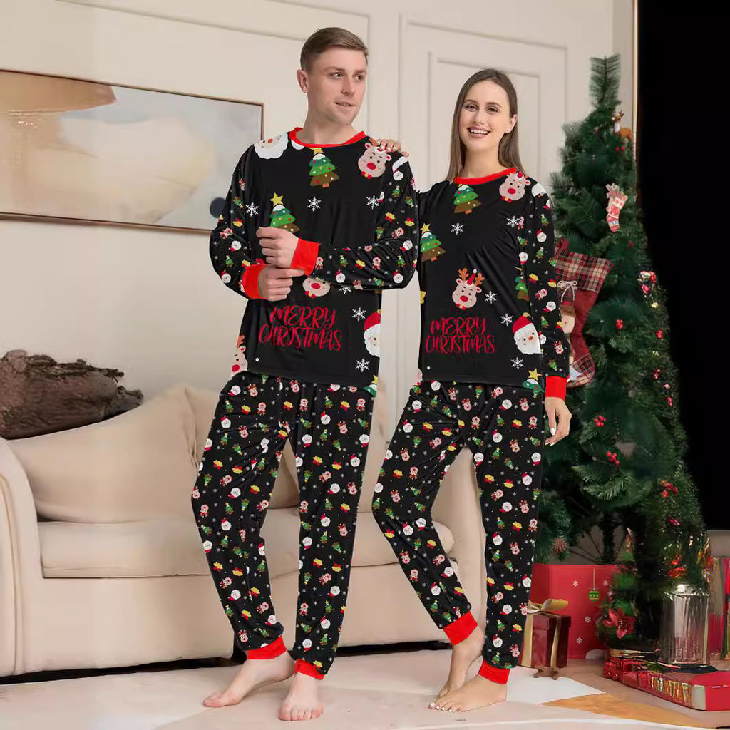 Christmas Family Pajama Set with Santa Print