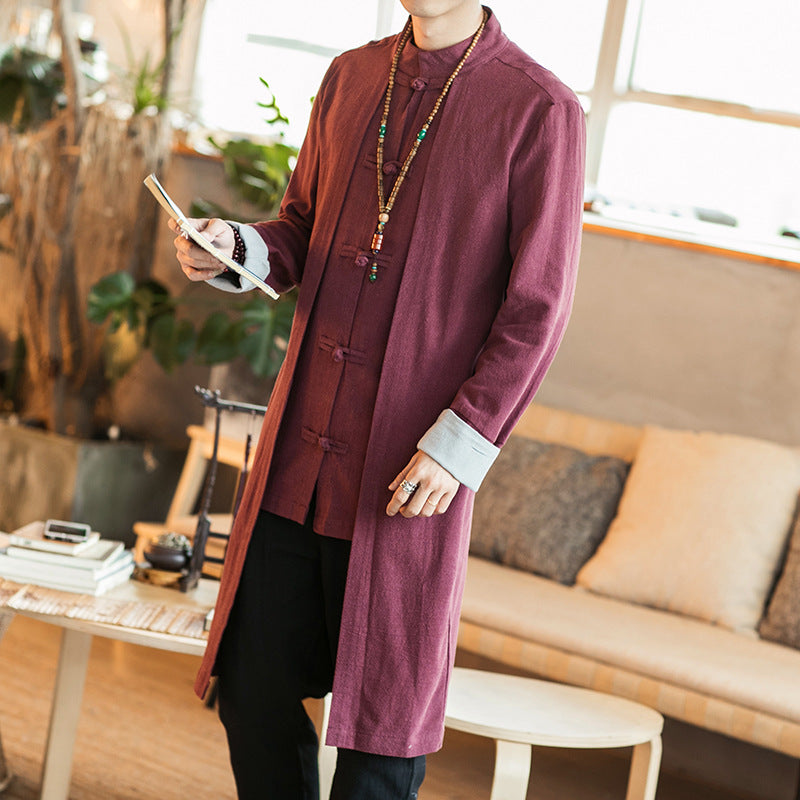 Men's Mid-Length Windbreaker for Spring and Fall