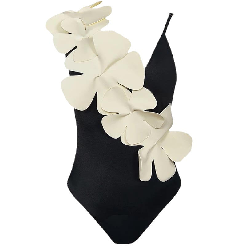 2023 Women's Floral Asymmetrical One-Piece Swimsuit