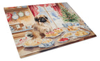 Pekingese Christmas Cookies Glass Cutting Board