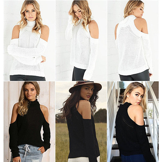 Hug Me Soft Cold Shoulder Sweater Top