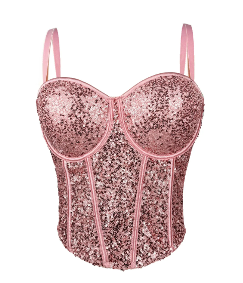 Sequin Lace Bustier Top