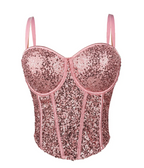 Sequin Lace Bustier Top