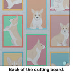 Lots of Fawn Cardigan Corgi Glass Cutting Board