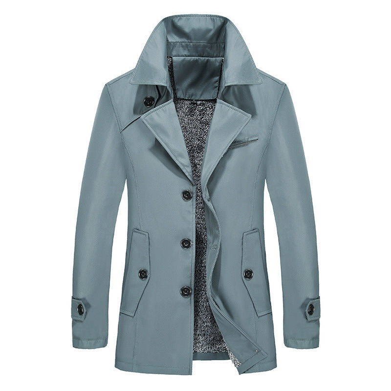 Mid-Length Windbreaker for Young Men