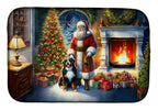 Bernese Mountain Dog and Santa Claus Dish Drying Mat