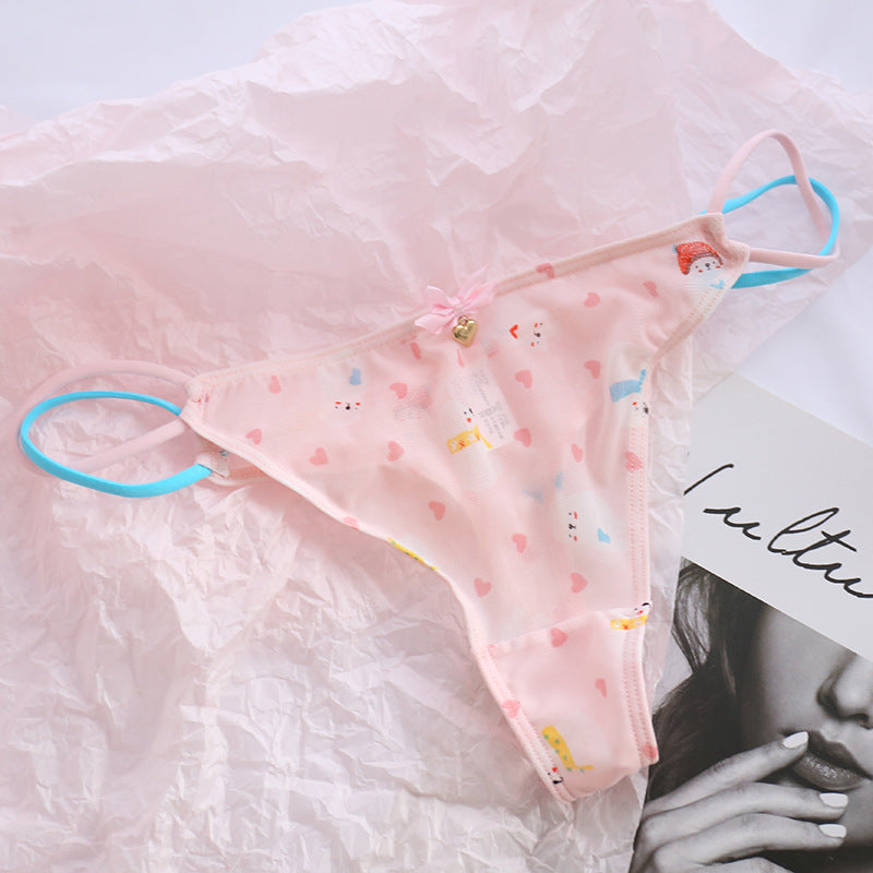 Translucent Strawberry Cherry Low Waist Women's Panties