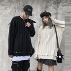 Twisted Round Neck Solid Sweater for Men and Women