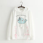 Kawaii Women’s Cotton Hoodie with Cartoon Print | Streetwear