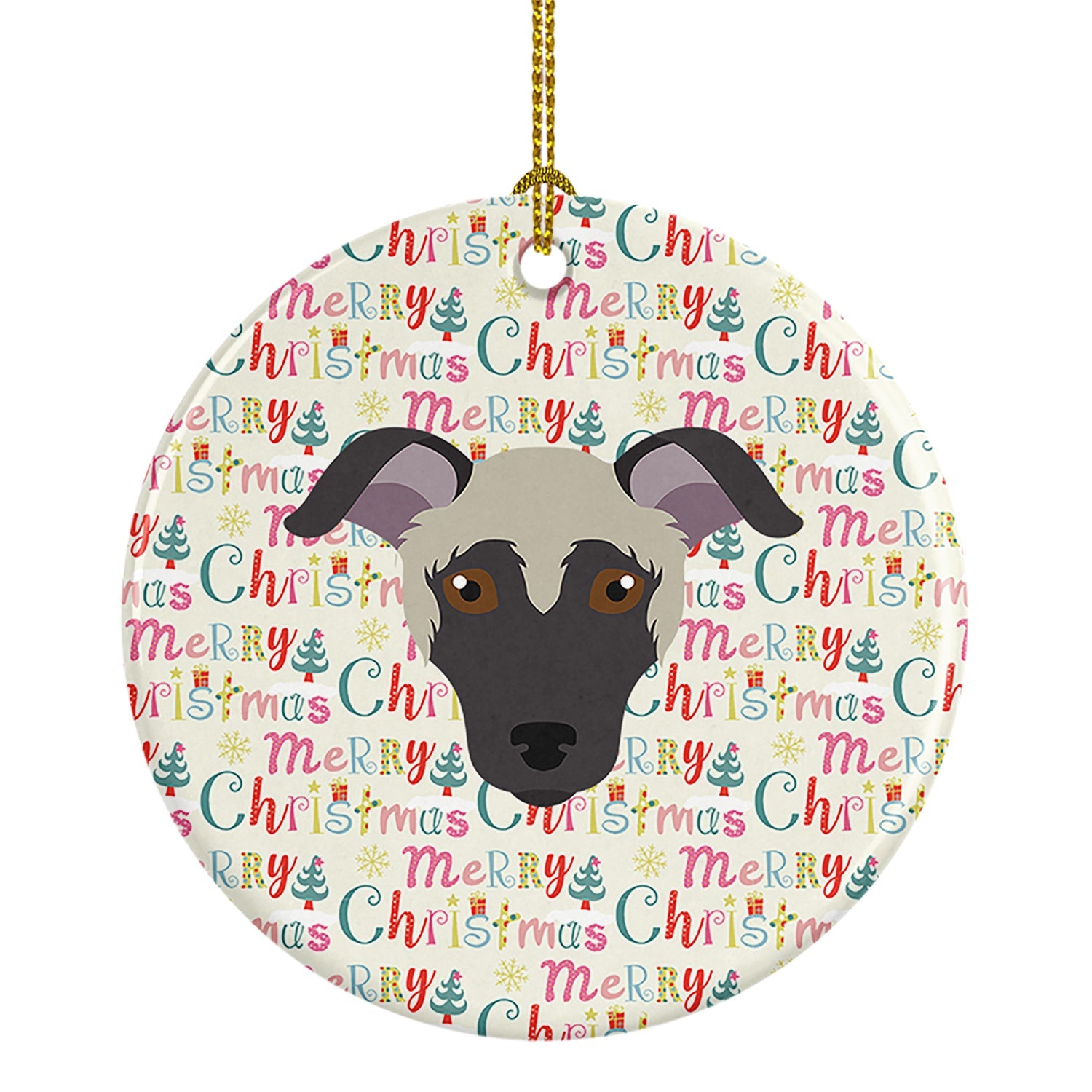 Argentine Pila Dog Merry Christmas Ceramic Ornament