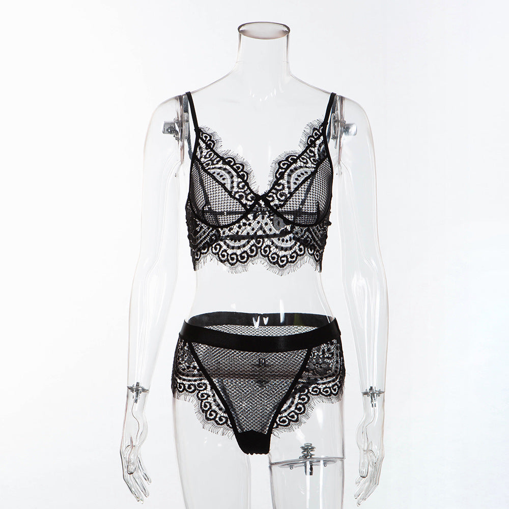 Lace Trim Thong Set with Sexy Lingerie and Shorts