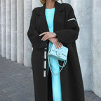 Casual Loose Thin Woolen Coat in Solid Color
