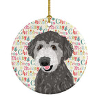 Doodle Silver #2 Christmas Ceramic Ornament