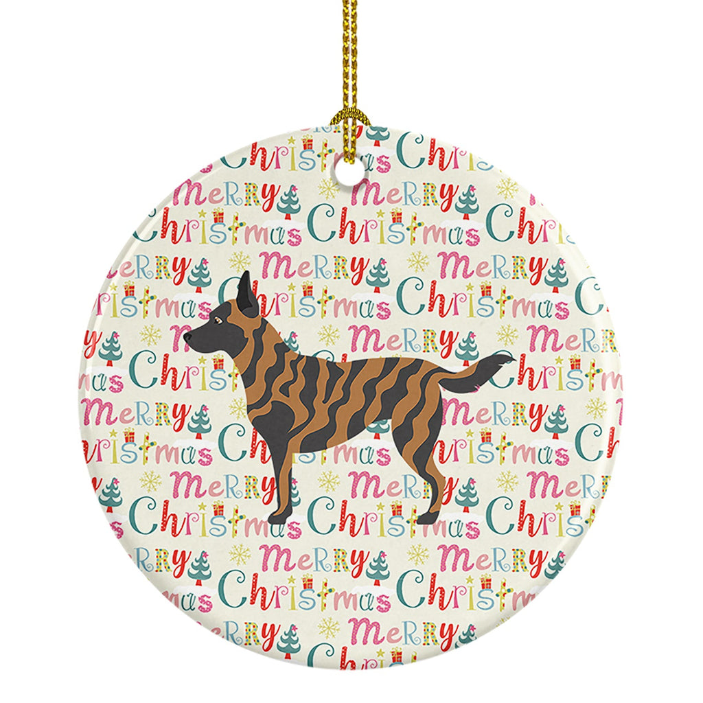 Dutch Shepherd Merry Christmas Ceramic Ornament