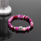 Lava Stone Dog Paw Heart Bead Bracelet