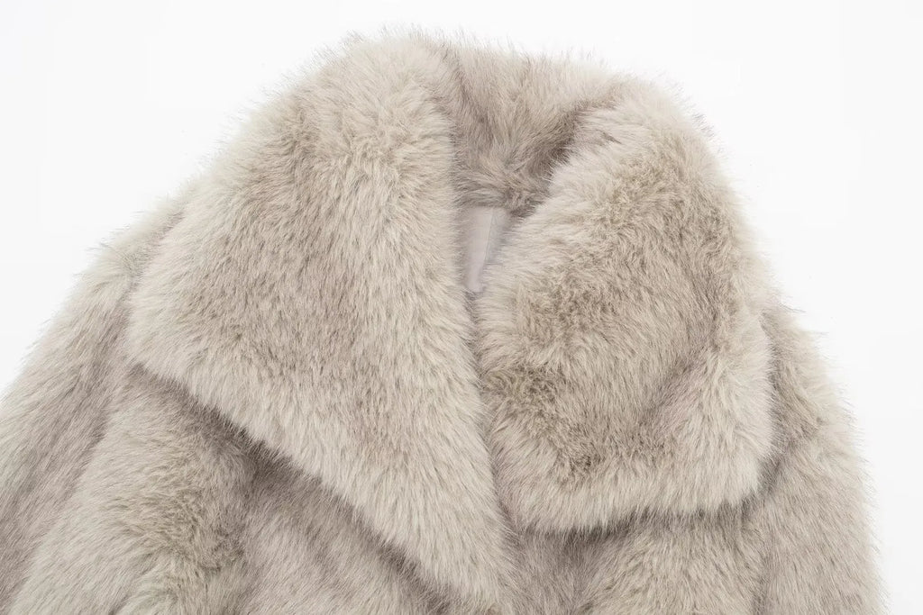 Winter Plush Thicken Lapel Coat