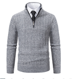 Autumn Winter Zipper Half-Open Collar Warm Sweater