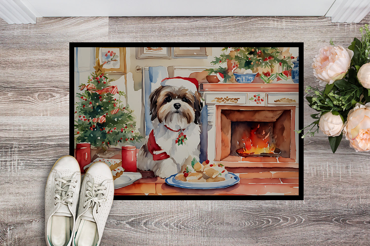 Lhasa Apso Christmas Cookies Doormat