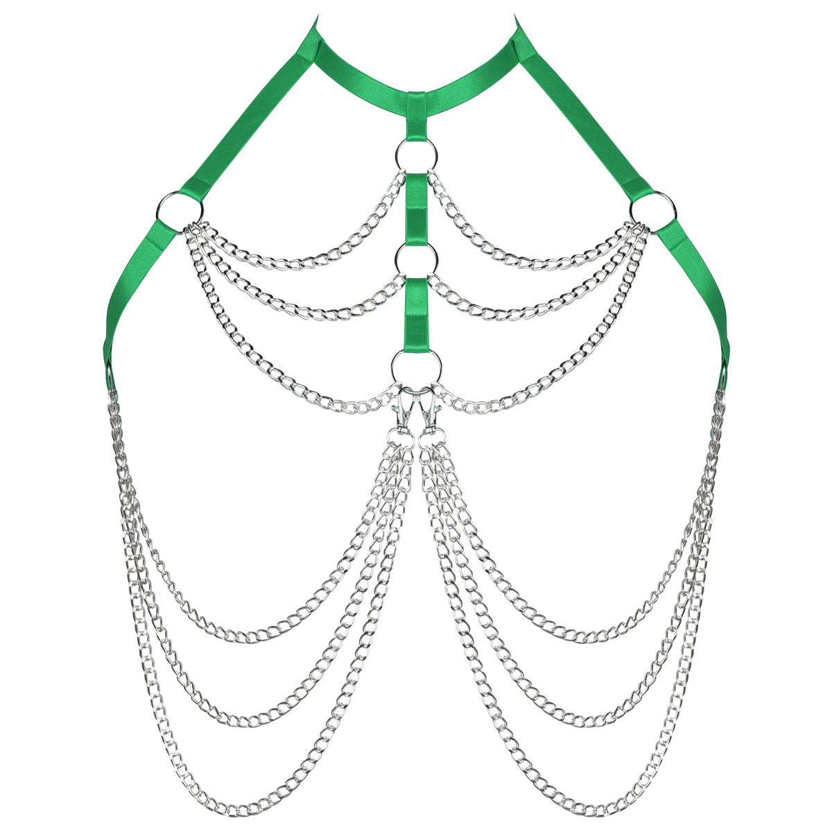 Halloween Body Chain with Adjustable High Waist Bikini Top