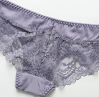 Lace Trim Transparent Mesh Women's Low Waist Panties