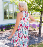 Pleated Turtleneck Jumpsuit Skirt