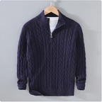 Men's Loose Zip Knit Sweater Pullover