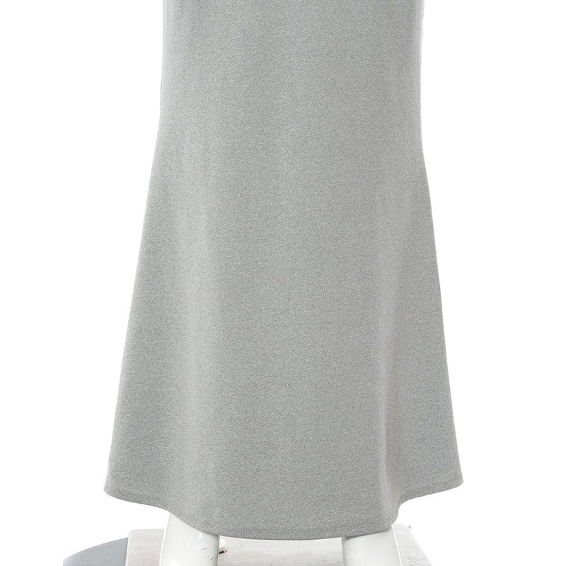 Solid Color Sleeveless Sling Long Dress