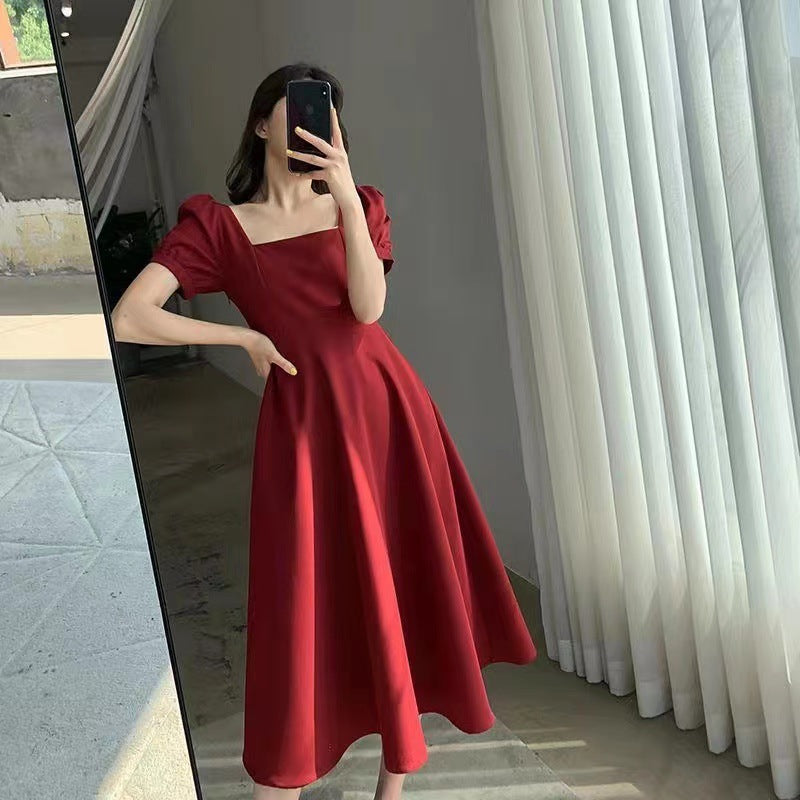 2023 Summer Women's Tea Dress - Elegant Long Black Dress