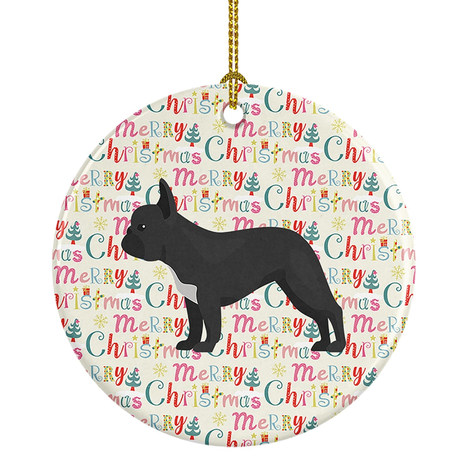 French Bulldog #1 Merry Christmas Ceramic Ornament