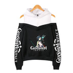 Women's Hooded Off-Shoulder Sweatshirt - Harajuku Style | Streetwear