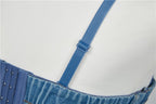 Korean Style Vintage Denim Crop Top for Women