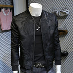 Slim Fit Baseball Collar Jacket with Unique Style