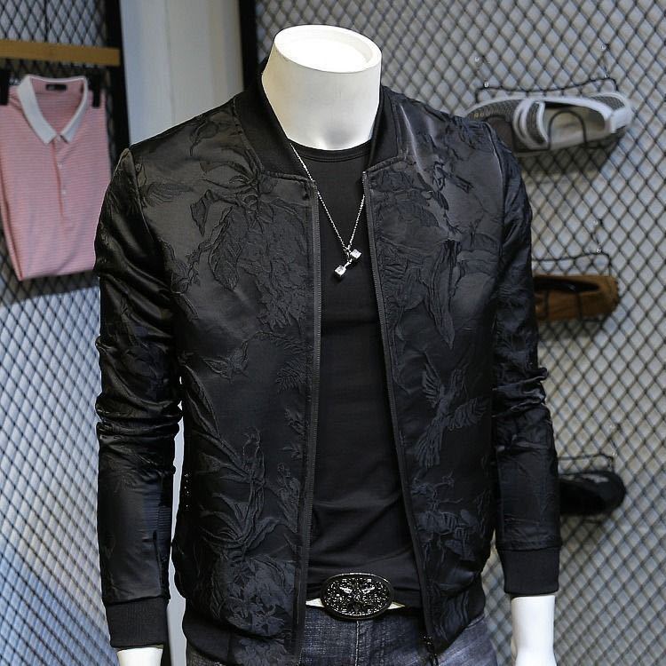 Slim Fit Baseball Collar Jacket with Unique Style