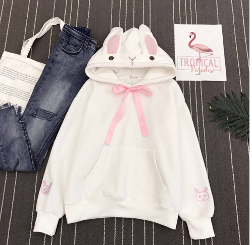 Plum Blossom Print Hooded Sweatshirt for Girls | Streetwear