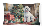 Poodle Cozy Christmas Throw Pillow
