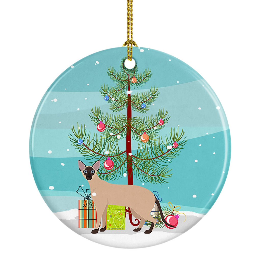 Colorpoint Shorthair Cat Christmas Ceramic Ornament