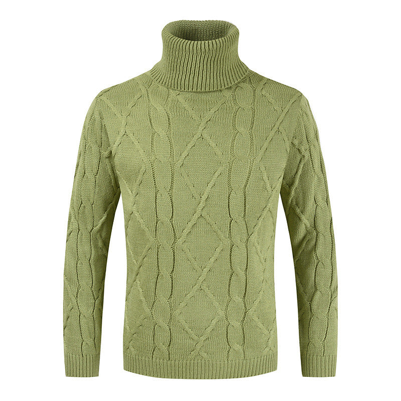 Loose Solid Color Turtleneck Sweater for Men