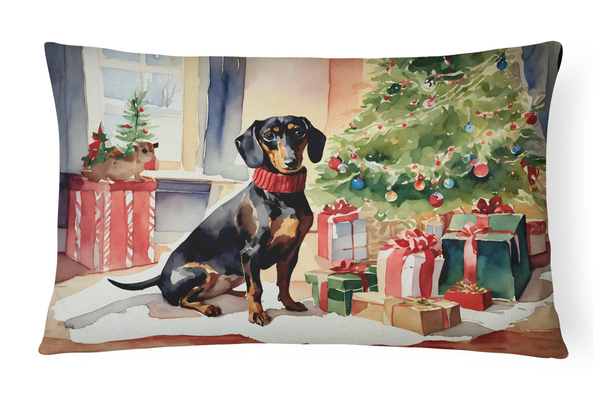 Dachshund Cozy Christmas Throw Pillow