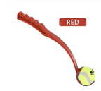 Dog Ball Launcher with Tennis Ball, Lightweight Fetch Thrower Stick for Dogs, Hands-Free Long-Distance Outdoor Play Toy with Ergonomic Grip